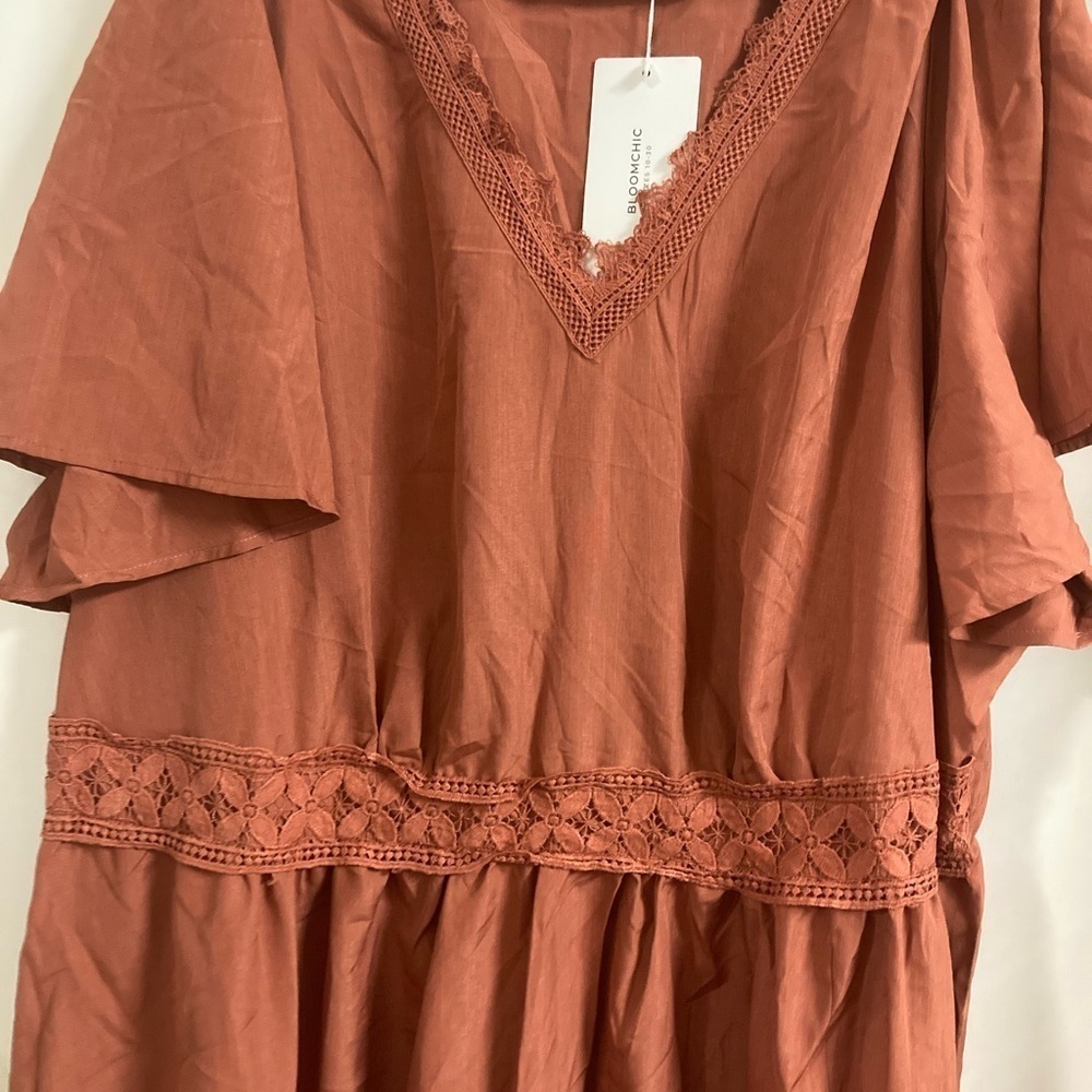 Bloomchic midi length dress rust color - Picture 2 of 3